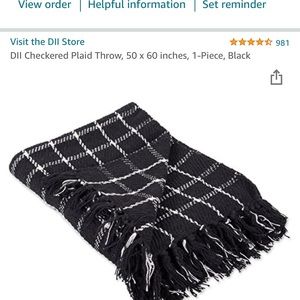 New black checkered throw 50x60